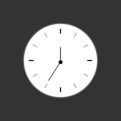 Fototapeta premium White glyph clock icon. Simple elegant abstract analog timer clock icon illustration. Time icon isolated on black background. eps 10. Vector illustration.