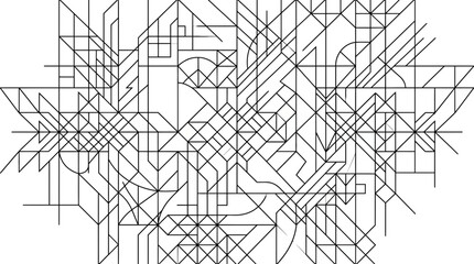 Fototapeta premium Abstract geometric black line circuit board pattern.