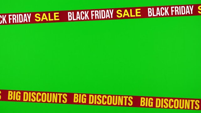 Black Friday Sale Tape With Big Discounts Over Green Background for Promotional Design