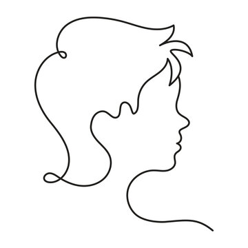 head of boy is drawn with one continuous line