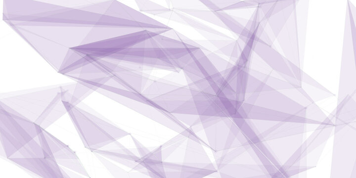 Lavender purple low poly geometric shard mesh on white background
