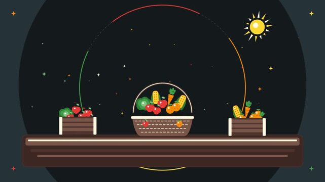 Minimalist Animated Harvest Basket Collection
