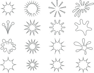 Obraz premium burst graphic elements vector outline impact and comic effects