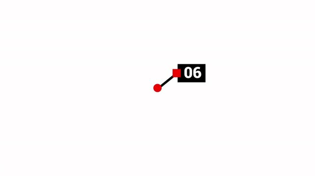 Countdown Timer 6 Seconds Animation From 6 to 6 Seconds, 6 Seconds Countdown Timer, Countdown Timer, Countdown Animation For Special Deal Promotions, 4K Animation.