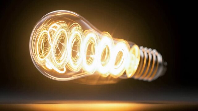 A vintage Edison light bulb glows with warm, intricate filament detail, set against a dark. ..Created with Generative AI, not depicting real subjects.