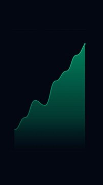Clean 4K textless minimalist area growth comparison chart animation featuring dual smooth area fills, emerald green primary uptrend line with tip arrowhead, laser scanner beam, and dark slate corporat
