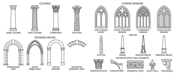 Architectural Elements Collection: Columns, Arches, Windows, Obelisks © ijo