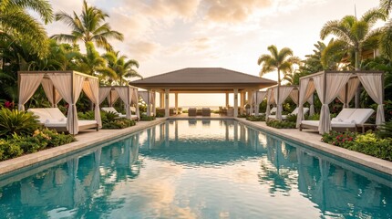 Fototapeta premium swimming pool in hotel resort