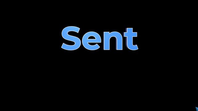 3D Send to Sent Button Animation with Blue Mouse Cursor Pointer, Click Interaction Graphic for User Interface and Video Editing