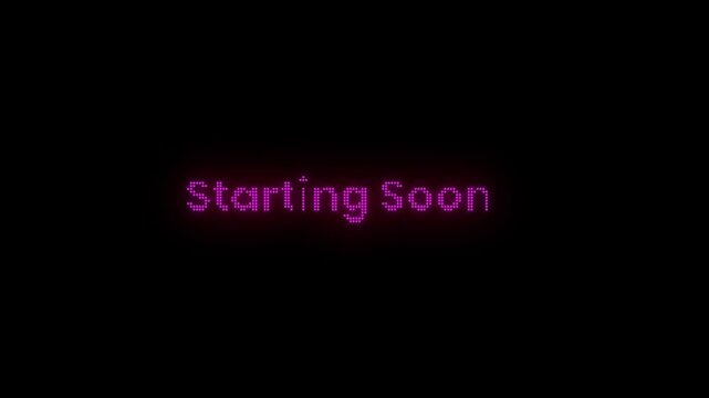 Starting Soon Glowing LED Dot Matrix Stream Overlay Graphic