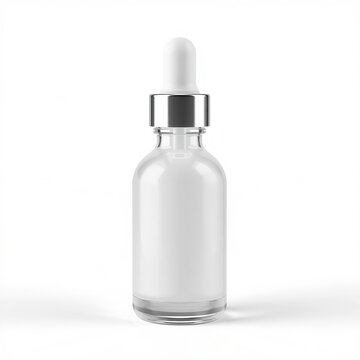 3D blank unbranded glass dropper serum bottle mockup