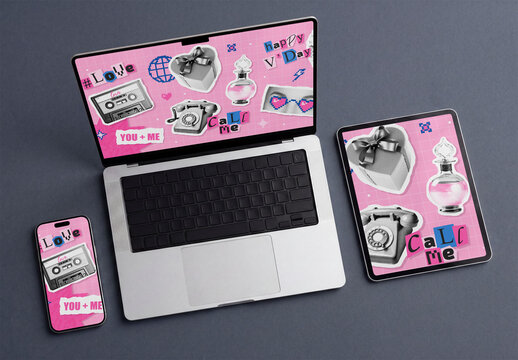 Mockup of Laptop, tablet and smartphone screens