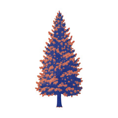 Fototapeta premium PNG Vibrant colorful pine tree illustration