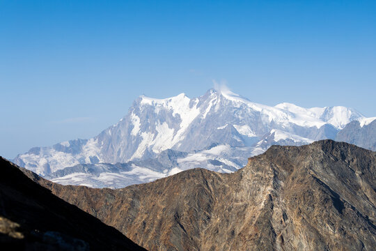 Dufourspitze and Monte Rosa Massif in the Pennine Alps, Valais, Switzerland (Monte Rosa, Dufourspitze)