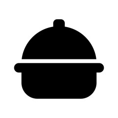 Fototapeta premium Minimalist Cooking Pot Icon Representing Kitchenware, Casserole Dish, Food Preparation, Restaurant Culinary Equipment, and Home Cooking Design Elements