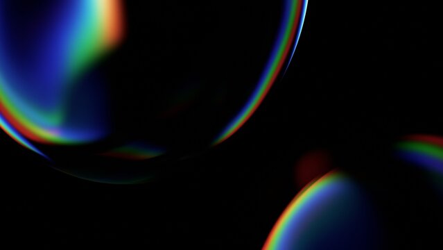 Abstract minimalist design, iridescent glass shape, 3d render