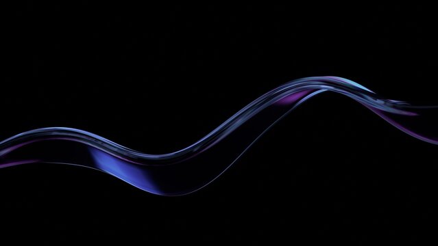Abstract wavy shape, futuristic background design, 3d render