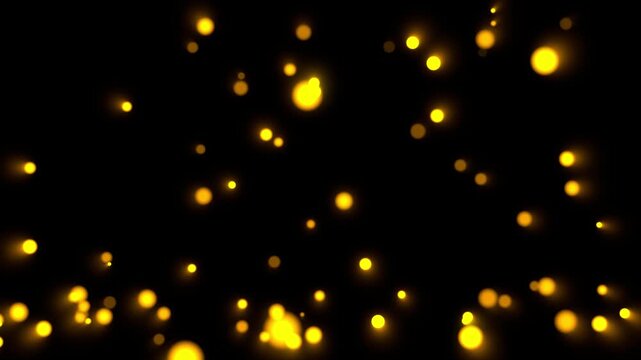 Abstract gold particles dust flickering and dropping on the flower.