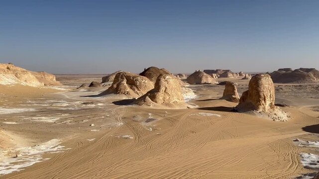 Scenic view of rock formations in white desert Egypt