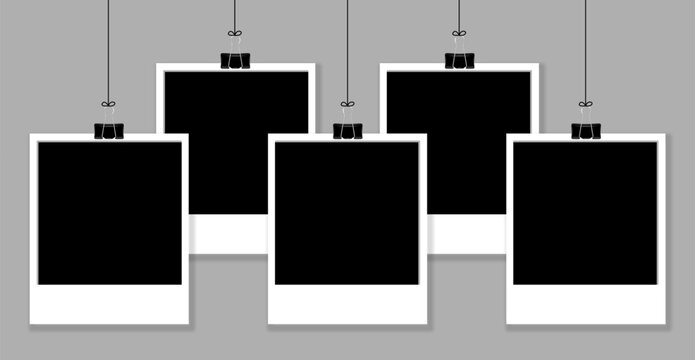 Hanging Blank Instant Photo Frames with Binder Clips