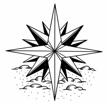 vector illustration of a compass