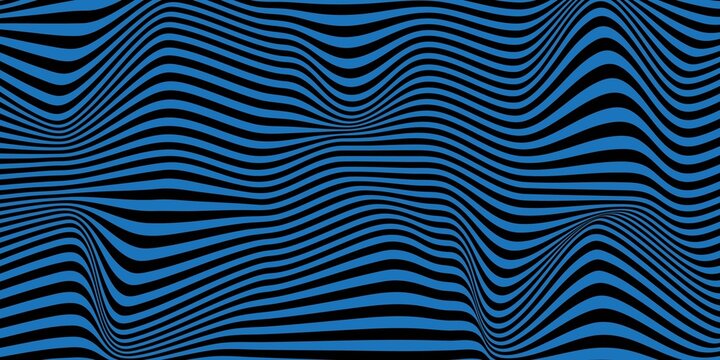 Blue wavy zigzag abstract pattern isolated on white background