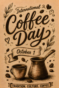 International Coffee Day vintage poster October 1