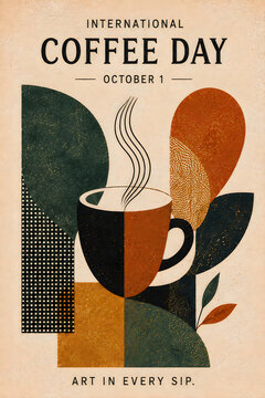 International Coffee Day illustration with coffee cup