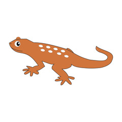 Fototapeta premium Cute Orange Gecko Lizard Character Vector Illustration