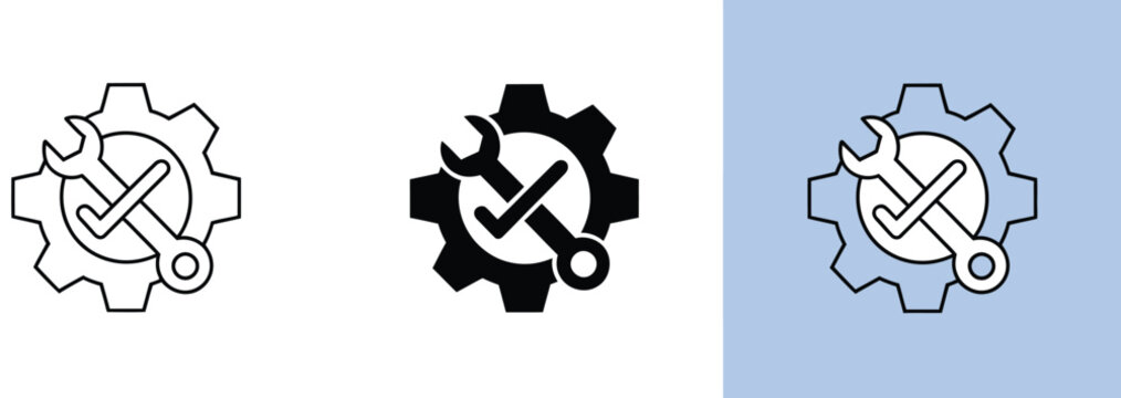 Easy installation icon vector representing quality support, certified repair solutions, setup assistance, maintenance services, and technical customer care on transparent background