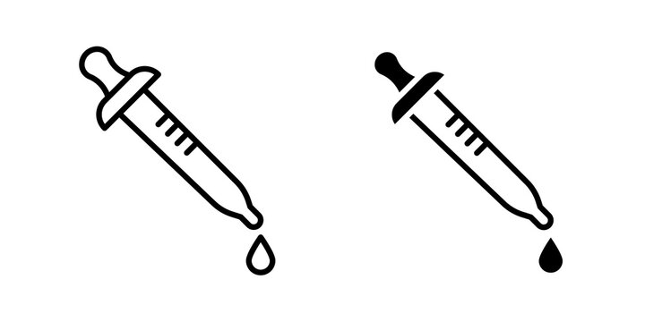 Eye dropper icon line logos kit