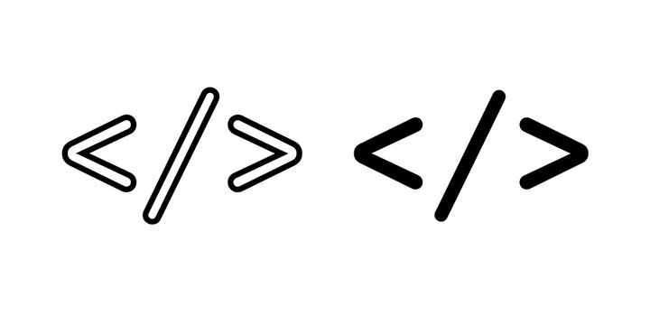 Code icon line logos kit