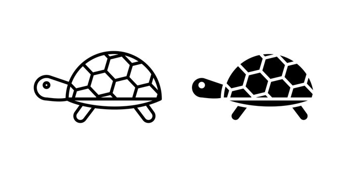 Tortoise icon line logos kit