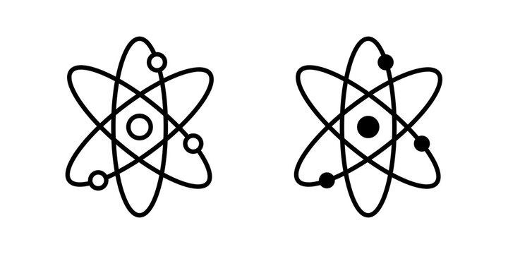 Atom icon line logos kit