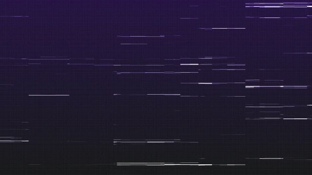 Film texture with subtle horizontal static lines and slight noise at the top and bottom for video editing Retro Purple Glitch Loop 4k video