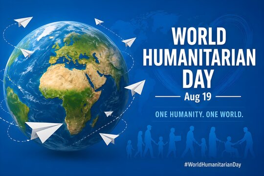 World humanitarian day colorful globe illustration