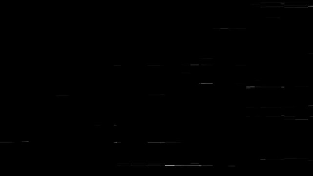 Horizontal static lines and slight noise Digital Glitch - Sharp, rectangular horizontal disruptions mimicking modern data corruption and compression errors 4k video