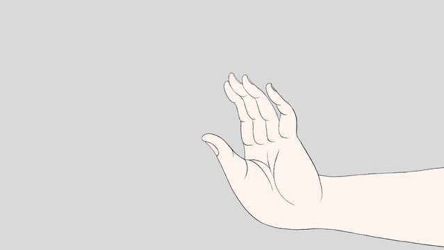 beautiful hand expression, hand illustration, 
Delicate line-art of a hand, fingertips in a Buddhist mudra-like prayer gesture, serene meditative atmosphere, imbued with the tranquility of a statue.