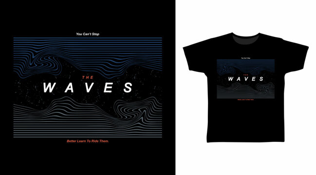 The Waves Line Art for print on t-shirt and other uses.