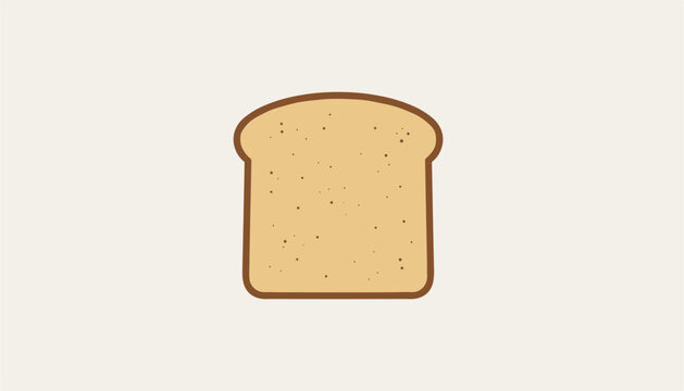 Slice of fresh baked wheat bread with seeds hand-drawn cartoon vector illustration isolated on white.