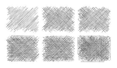 Crosshatch pencil sketch texture rectangles vector set © NaeemurRahman