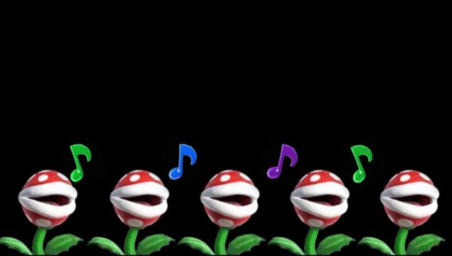 Animated Singing Carnivorous Plants with Colorful Music Notes Overlay