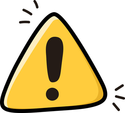 Yellow Warning Sign with Exclamation Mark, Simple Vector Illustratio