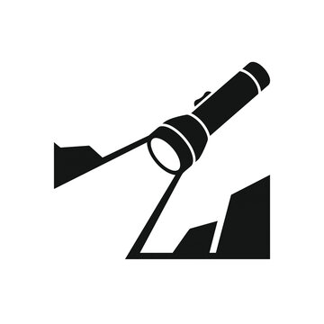 Flashlight with a light beam icon for power outage preparedness and emergency lighting supplies