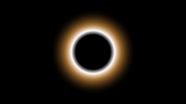Abstract solar eclipse corona rings with orange glow isolated on alpha channel background