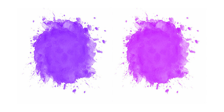 Blue Purple Watercolor Paint Splash Abstract Background Isolated Transparent Background