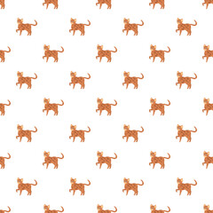 Fototapeta premium Seamless cartoon leopard cat pattern vector background