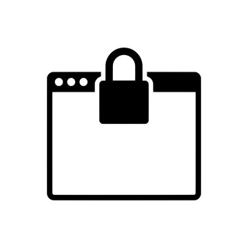 Secure Website Lock Icon, Internet Security Symbol, Digital Privacy Protection, Online Safety Concept