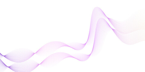 Fototapeta premium Abstract Purple Blue Wave Line Pattern Flowing Curves on White
