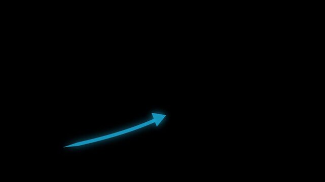 Glowing Heart Arrow Loop Animation. Blue heart and arrow line animation on a dark background, ideal for love, care, connection, motion graphics, and modern visual projects.